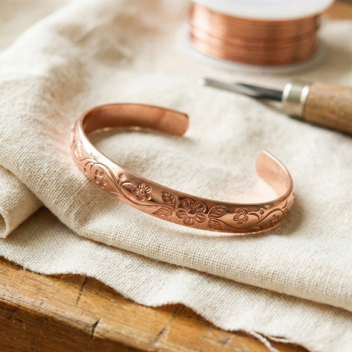 Bracelet en cuivre Bloom de Colette, photo 1