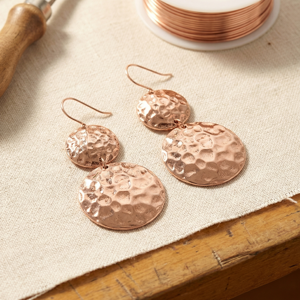 Boucles d'oreilles en cuivre de Colette pour le solstice