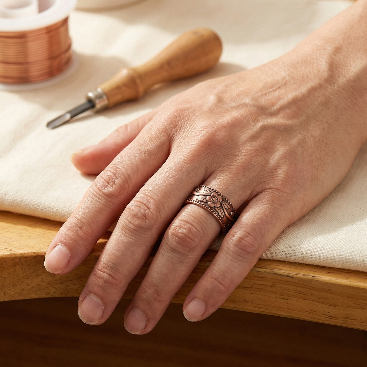 Bague en cuivre Pétale de Colette