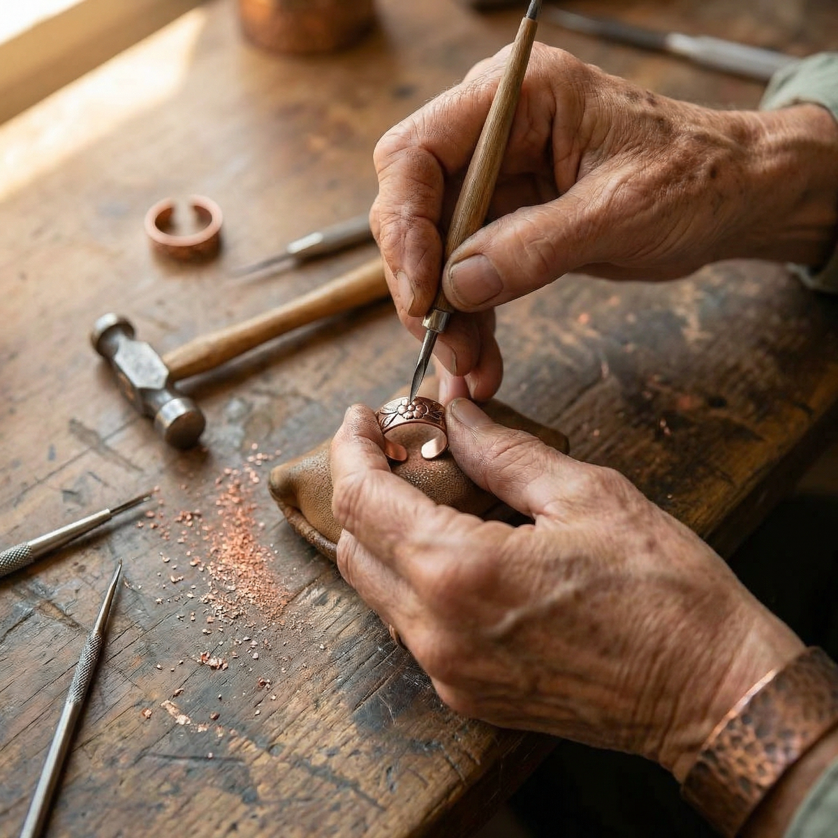 Bague en cuivre Pétale de Colette