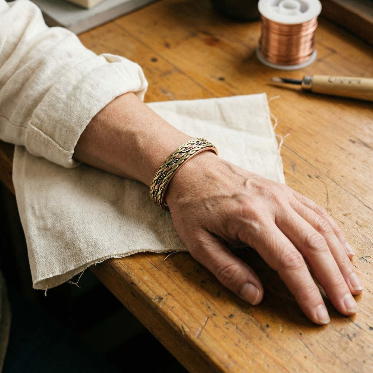Bracelet en cuivre Weave de Colette, photo 2