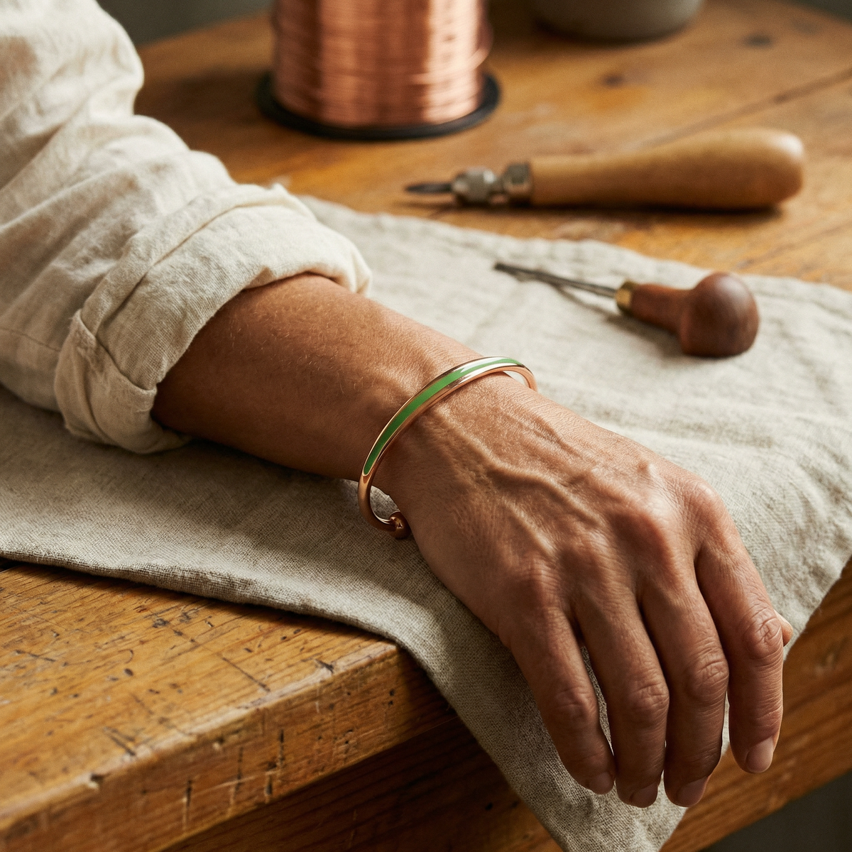 Bracelet en cuivre jade de Colette, photo 2