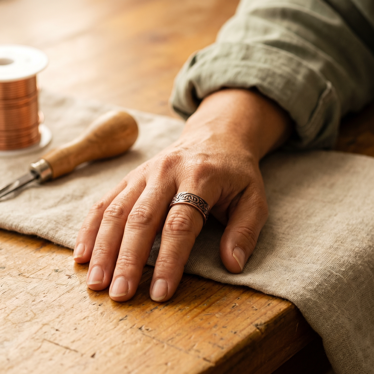 Bague en cuivre Burr de Colette