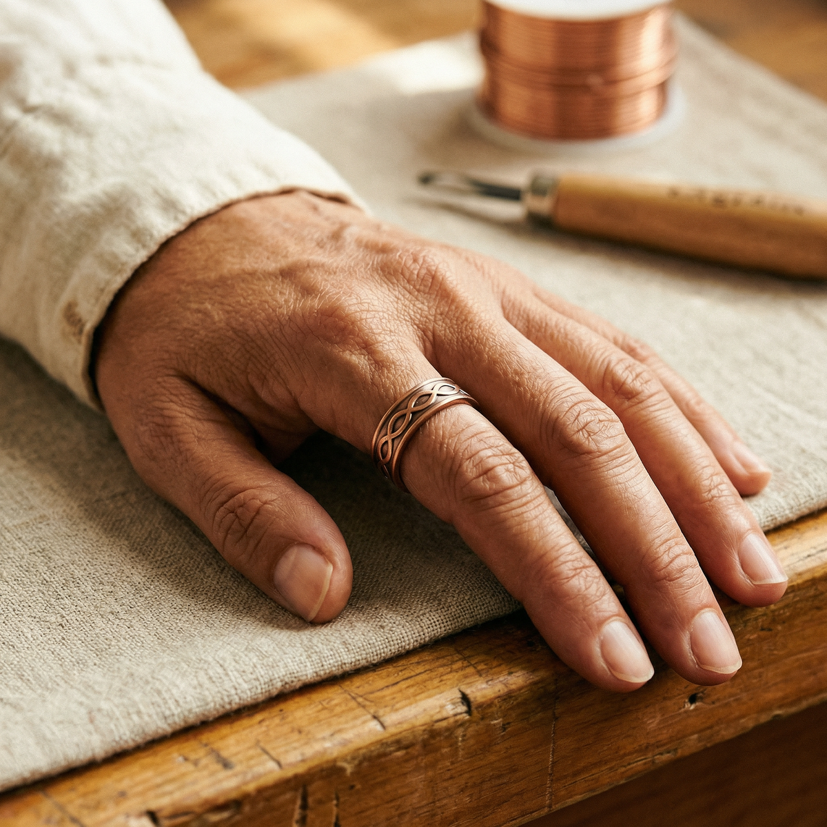 Bague en cuivre Char de Colette