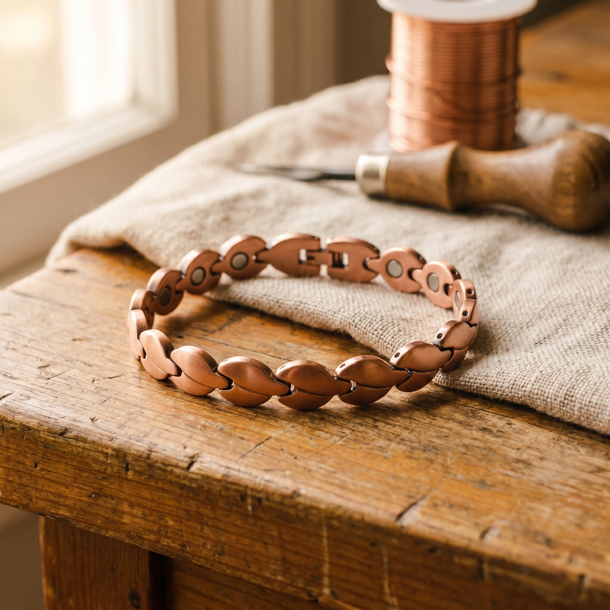 Bracelet de cheville en cuivre de marais de Colette