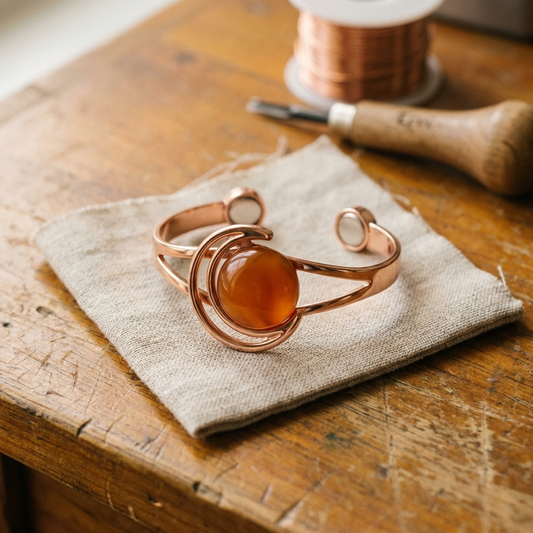 Bracelet en cuivre orange de la sphère de Colette, photo 1