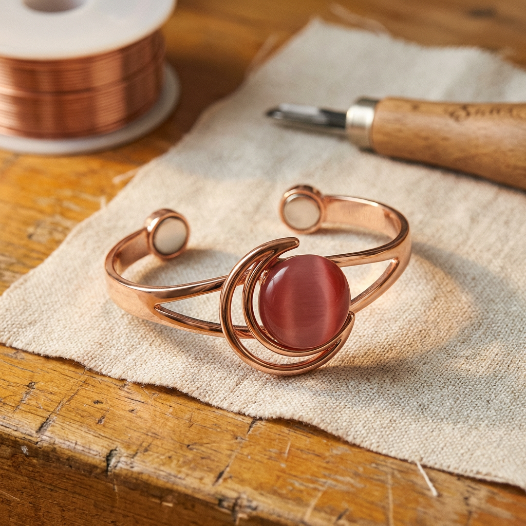 Bracelet en cuivre rose de la sphère de Colette, photo 1