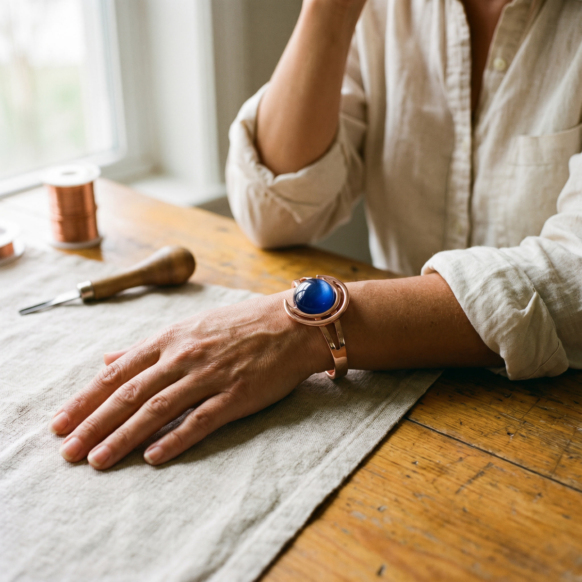 Bracelet en cuivre de la sphère de Colette, photo 2