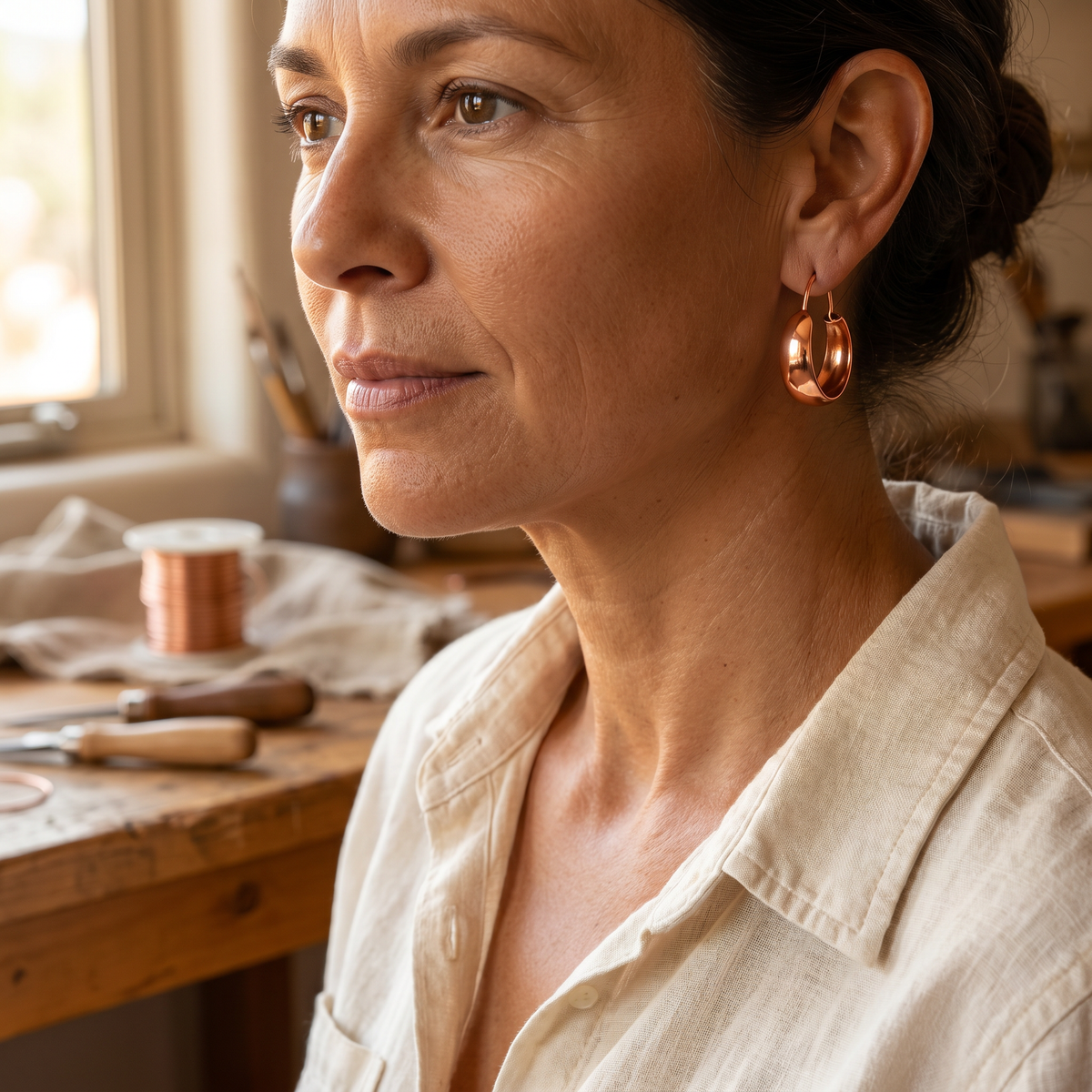Boucles d'oreilles en cuivre de Colette