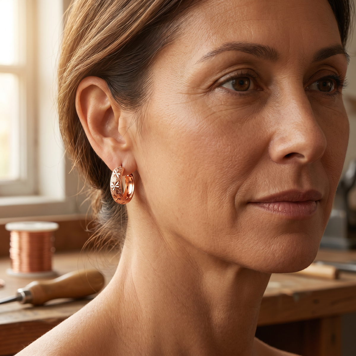 Boucles d'oreilles en cuivre de Colette