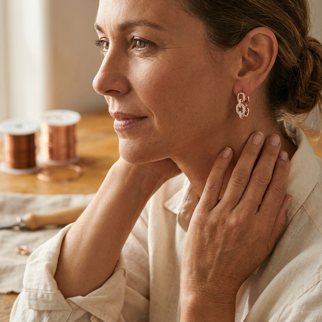 Boucles d'oreilles en cuivre Tor de Colette
