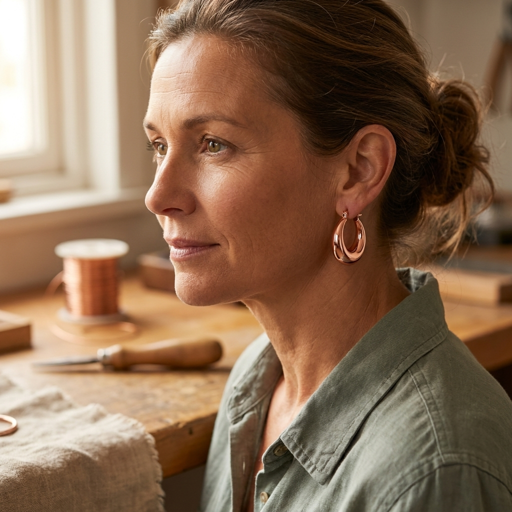 Boucles d'oreilles en cuivre Marl de Colette
