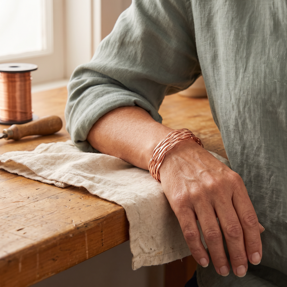 Bracelet en cuivre Wisp de Colette, photo 2