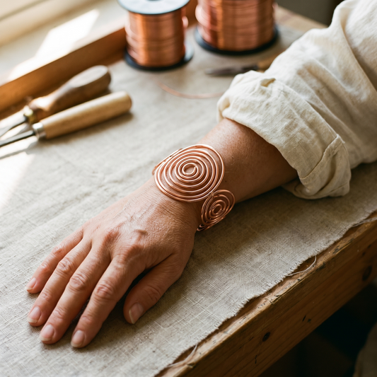 Bracelet en cuivre en spirale de Colette, photo 2